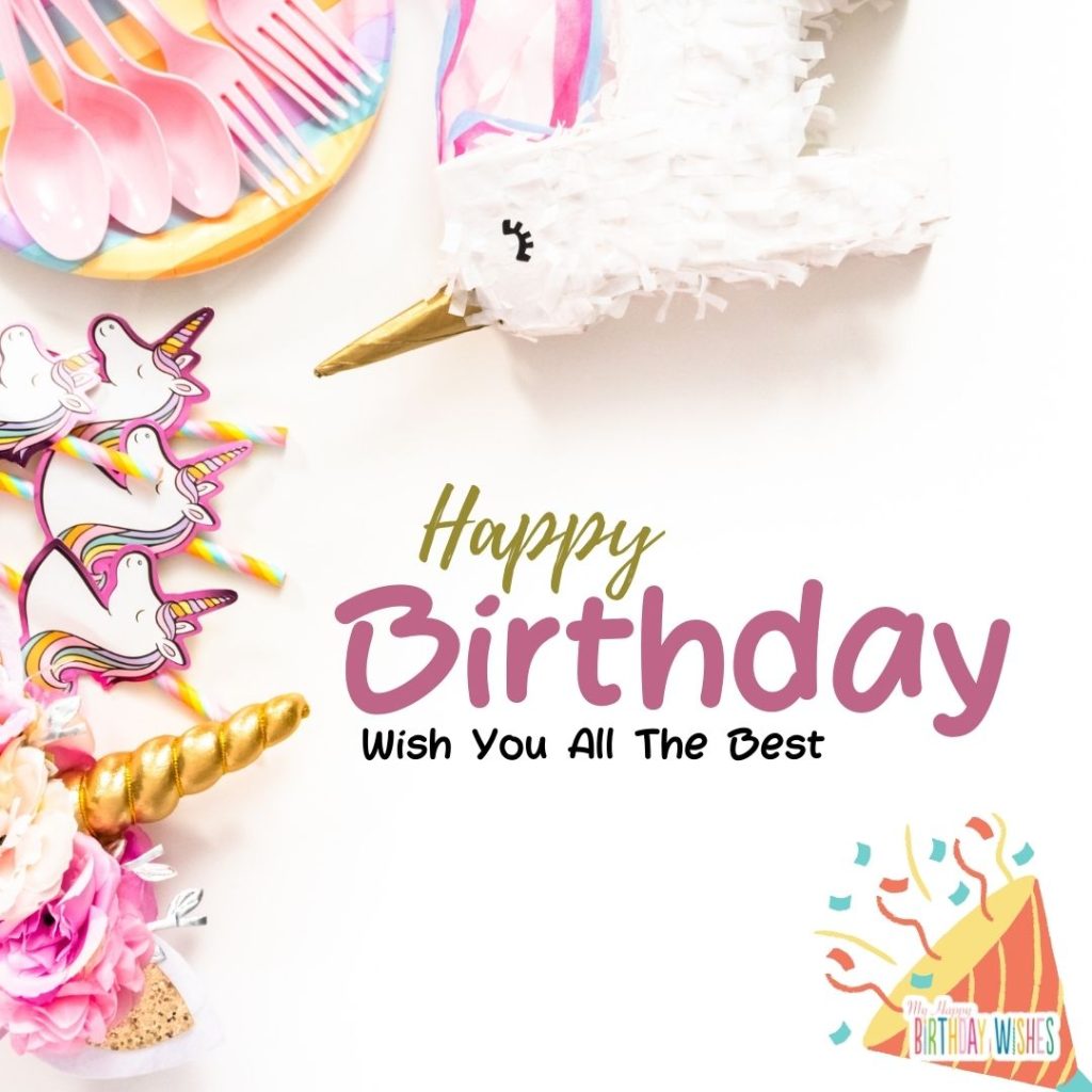 birthday card unicorn themed design