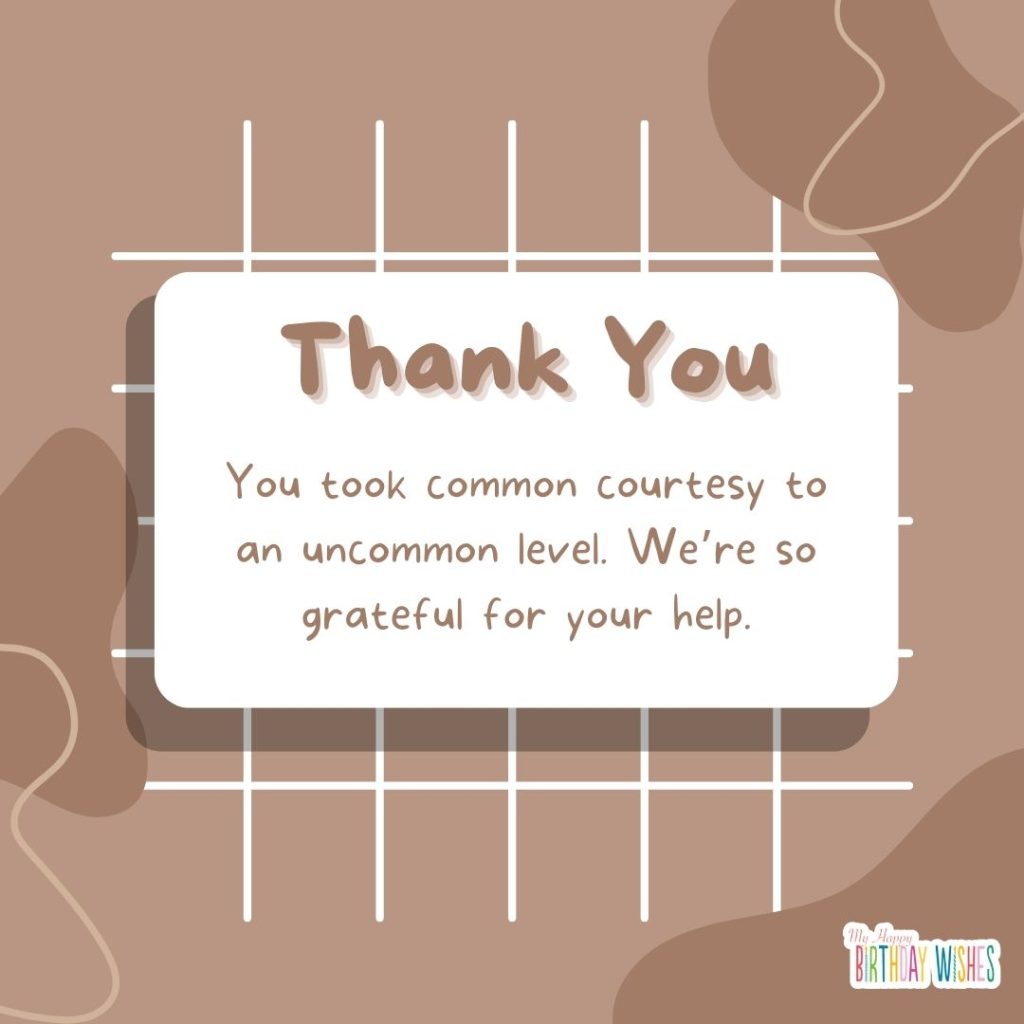 abstract brown and white thank you card