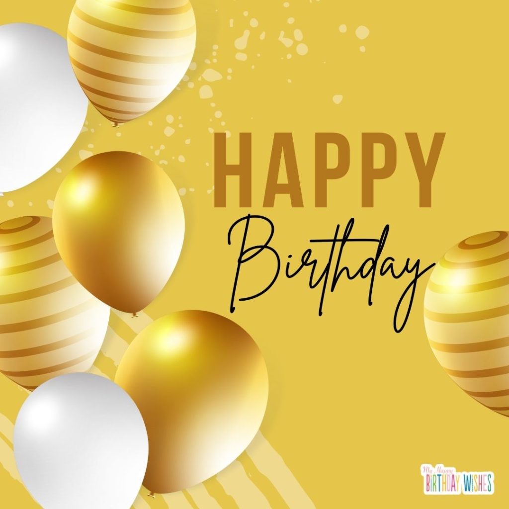 birthday card with white and yellow design
