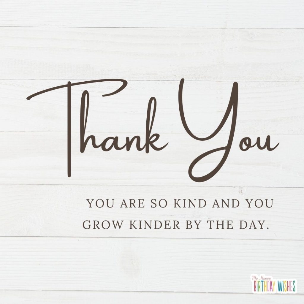 white wood typography thank you card