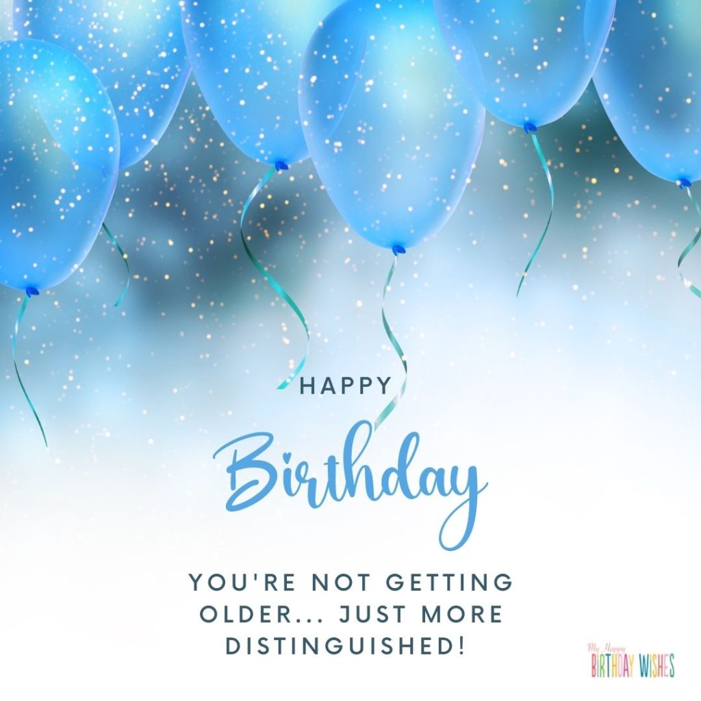 blue balloons and white sprinkles birthday card
