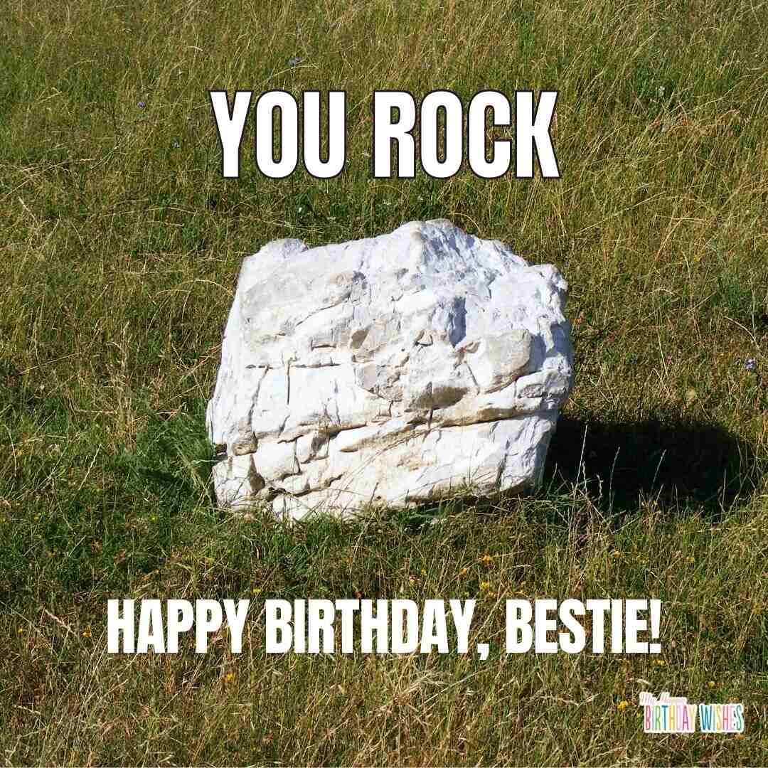 minimalist design birthday card with rock image birthday meme - funny birthday pictures