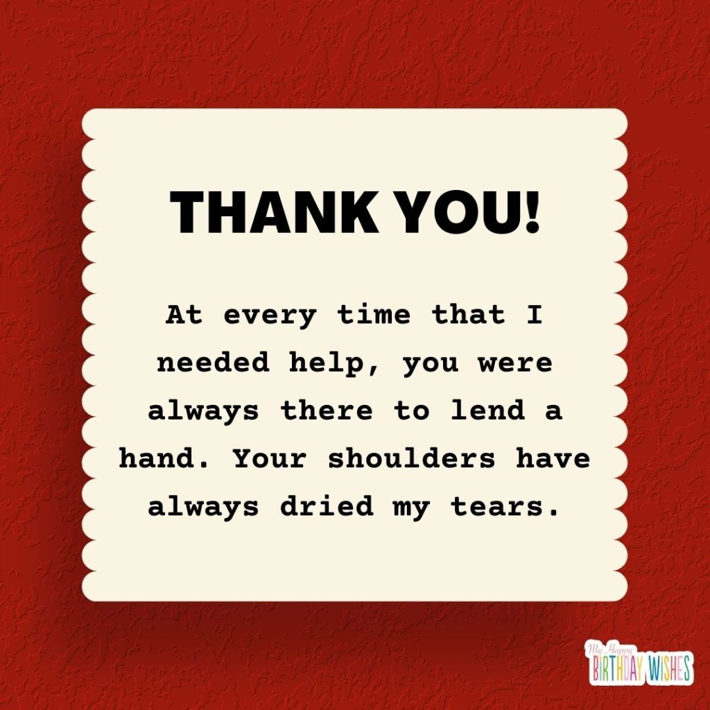 thank you card with red and abstract