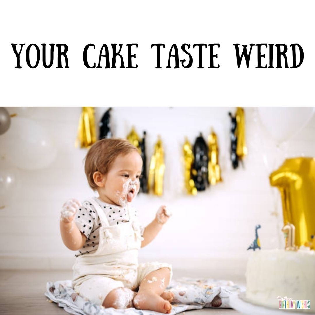 messy baby - funny birthday pictures