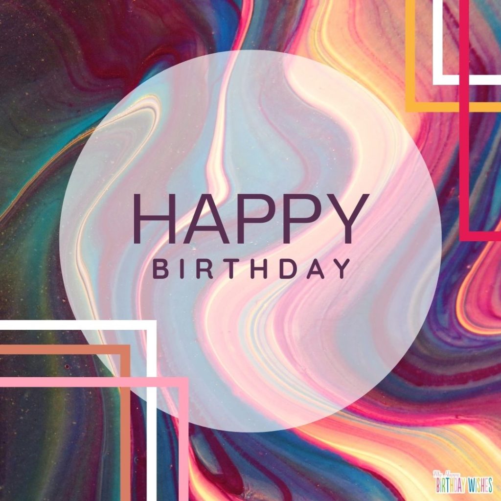 Colorful Marble Happy Birthday