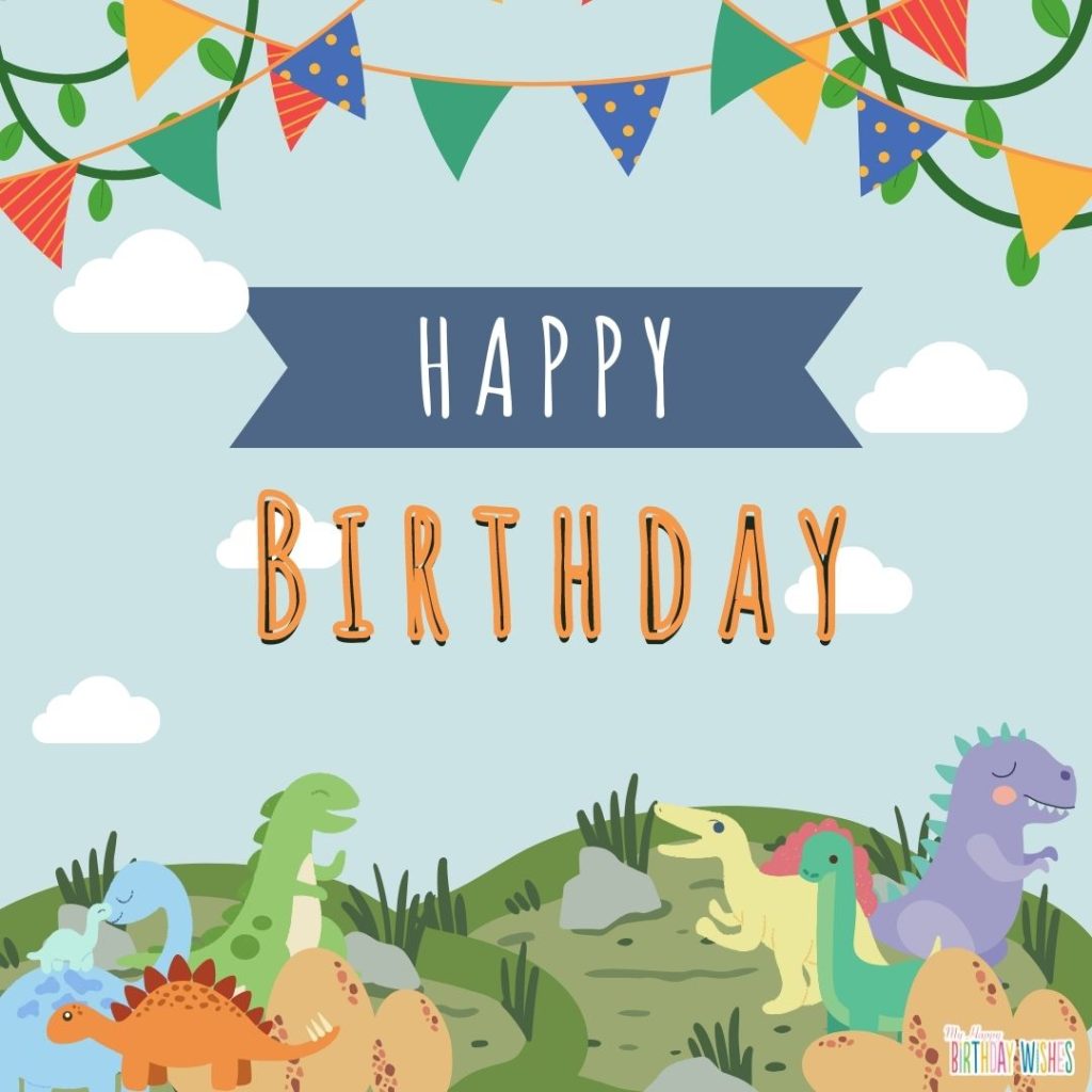 Dino Happy Birthday Card