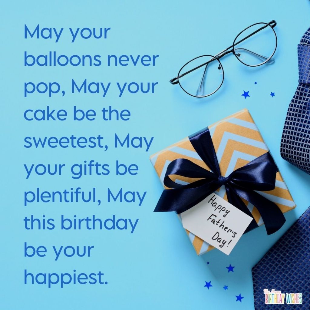 Blue with gifts and glasses
