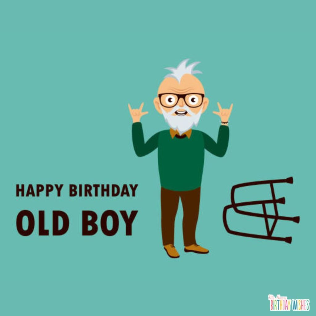 Old Man Rocking Birthday Card