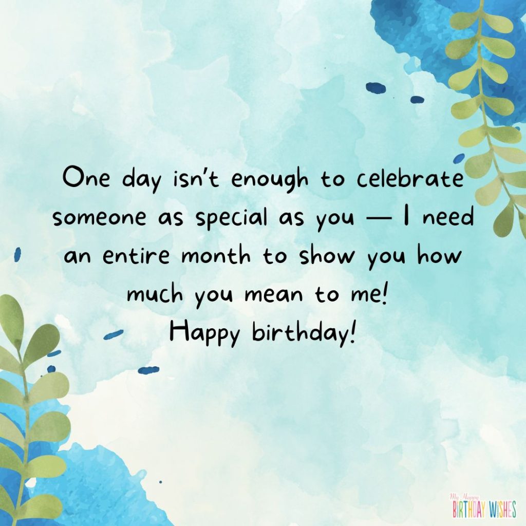 painted blue - unique birthday wishes
