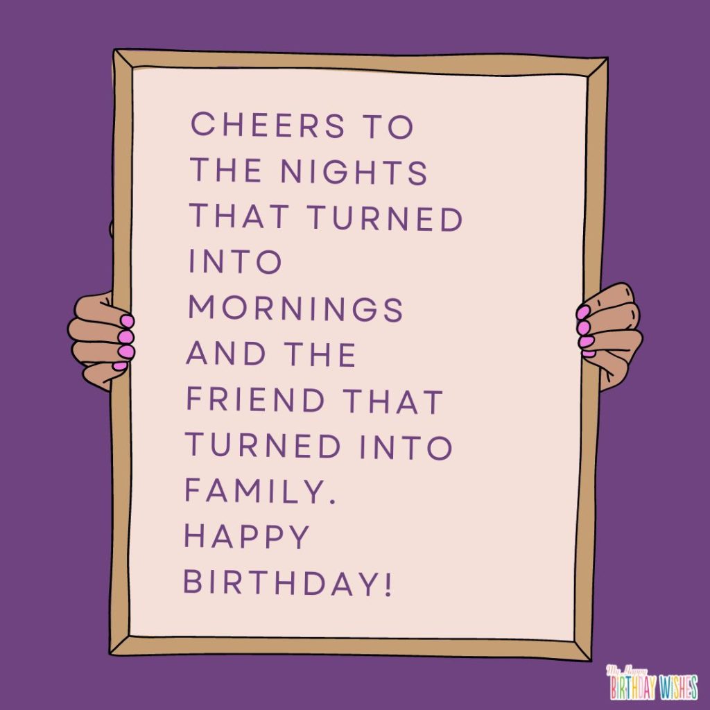 Purple with frame quotes - unique birthday wishes