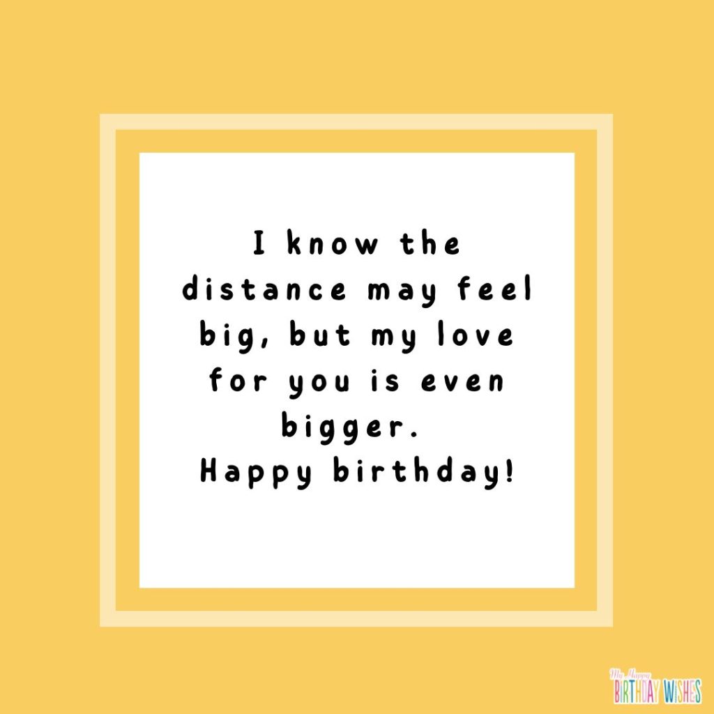 Cute yellow white bordered - unique birthday wishes