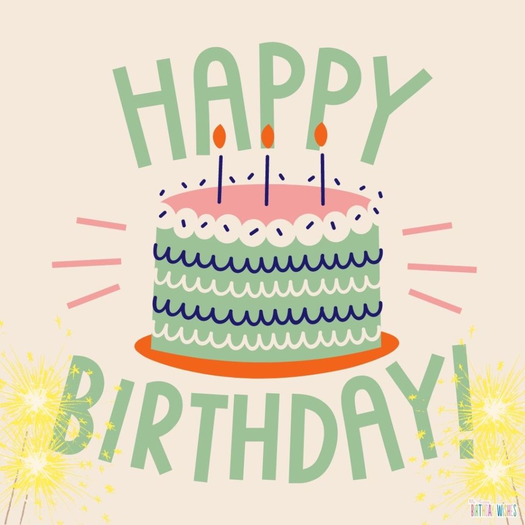 Beige and Green Happy Birthday Card