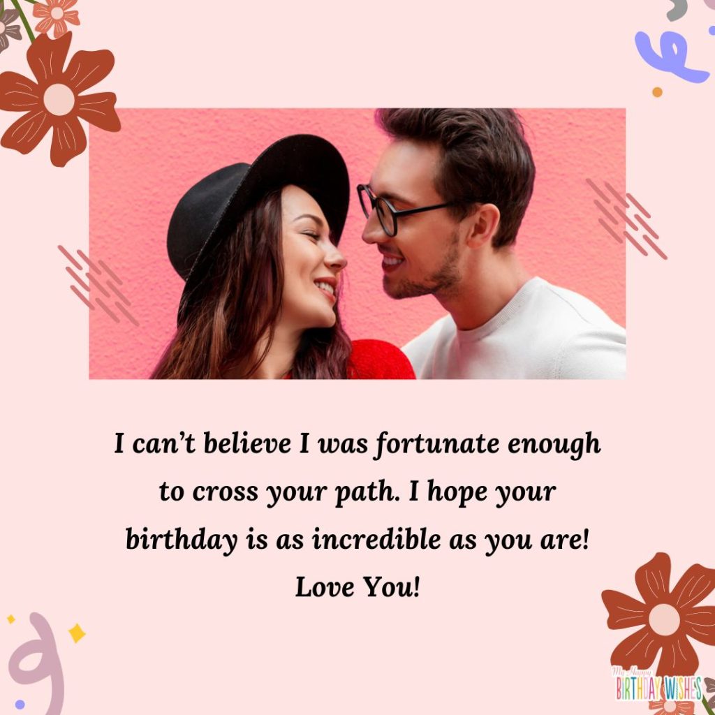 Image of couple facing each other, birthday wishes for girlfriend
