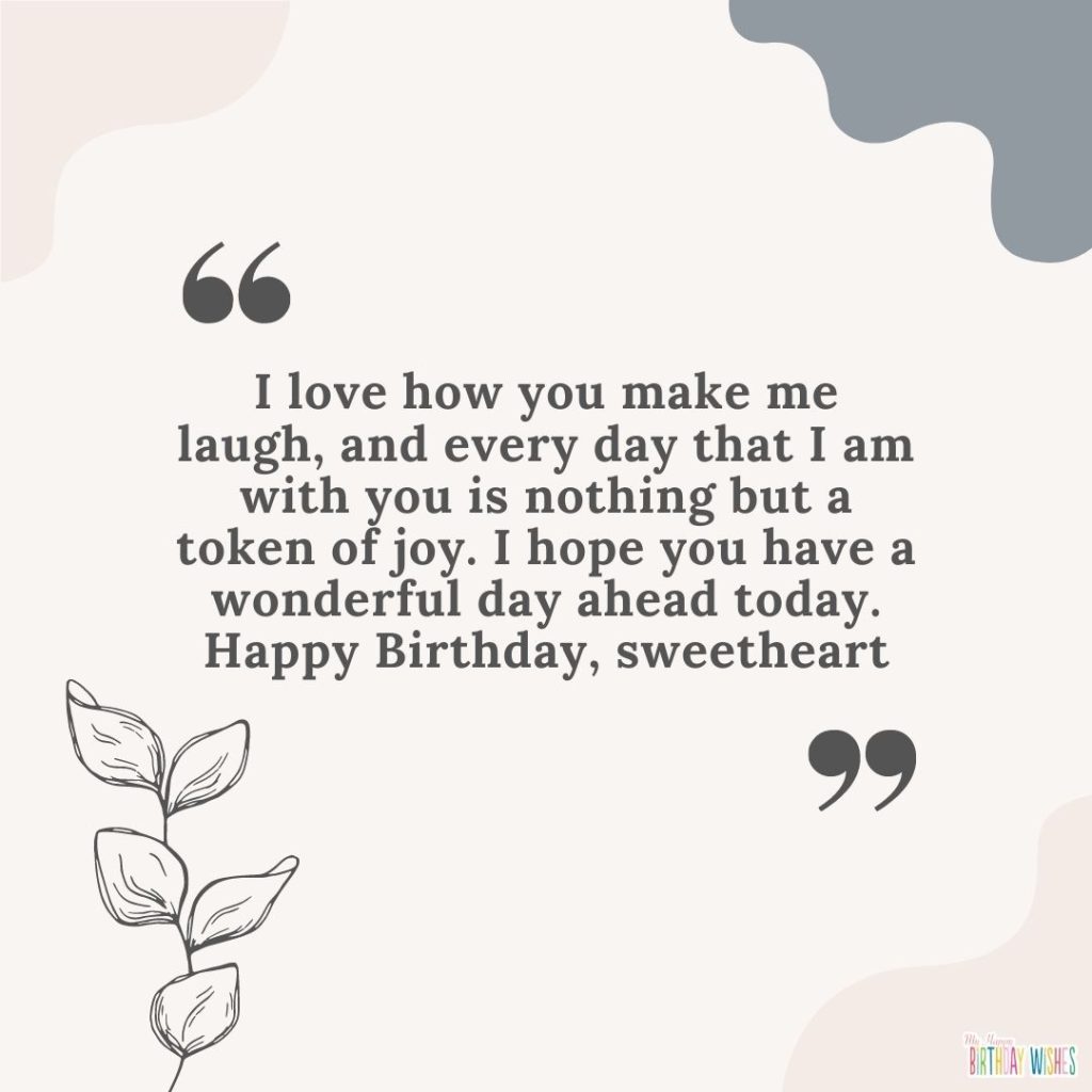 Cute leaves design in irregular shapes with birthday wishes for boyfriend