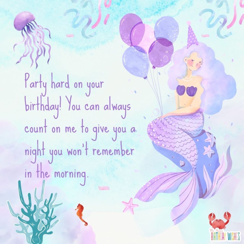 Purple blue mermaid birthday