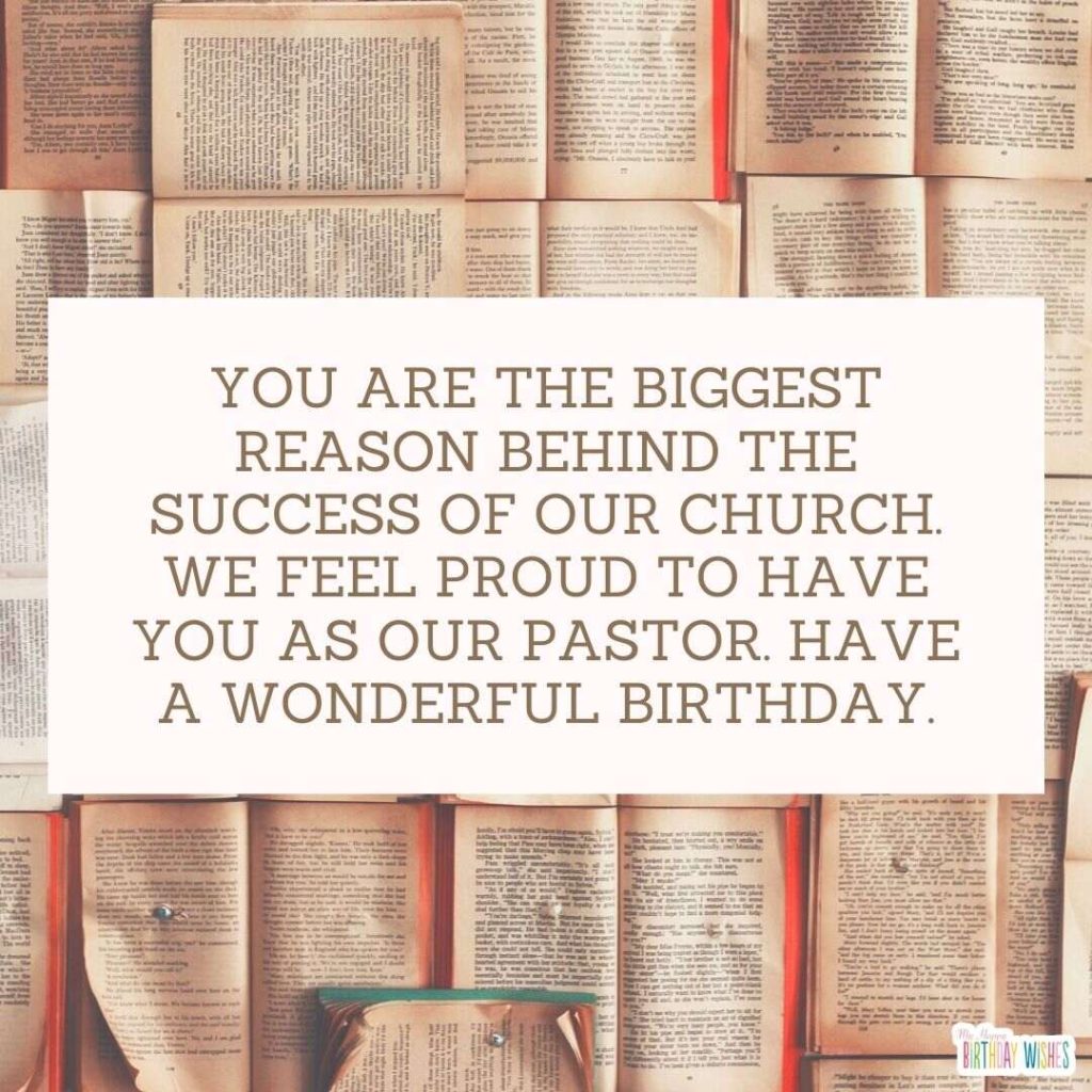 Opened books as background design with happy birthday pastor